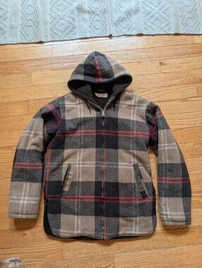 Vintage 60-70s Selkirk Wool Lumberjack Plaid Full Zip Jacket Chore Coat Talon